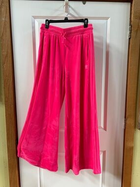 adidas Hot Pink Velvet Wide-Leg Track Pants Jeremy Scott
